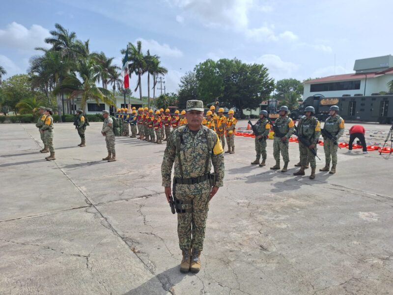 Ejército activa Plan DN-III-E en Yucatán para apoyar ante huracanes y ciclones. Protección y auxilio inmediato a la población.