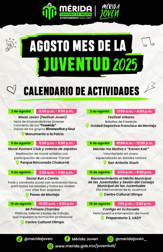 Actividades del Mes de la Juventud en Mérida: talleres, ferias y voluntariado