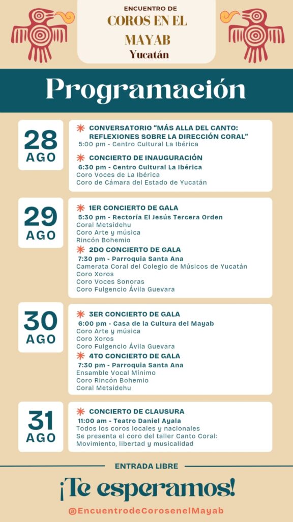 Yucatán será sede del Encuentro de Coros en el Mayab