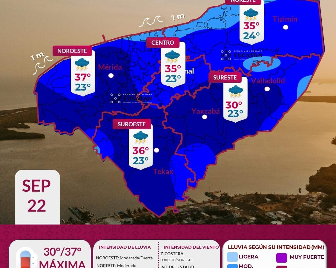 Clima Hoy: Lluvias y tormentas eléctricas este 22 de septiembre por la Onda 34