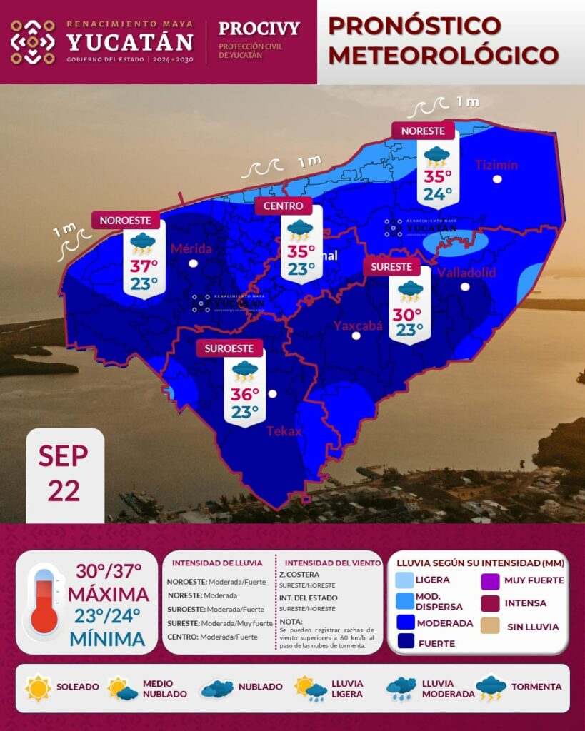 Clima Hoy: Lluvias y tormentas eléctricas este 22 de septiembre por la Onda 34