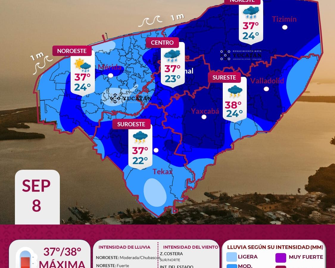 Onda Tropical traerá lluvias intensas y calor extremo en Yucatán