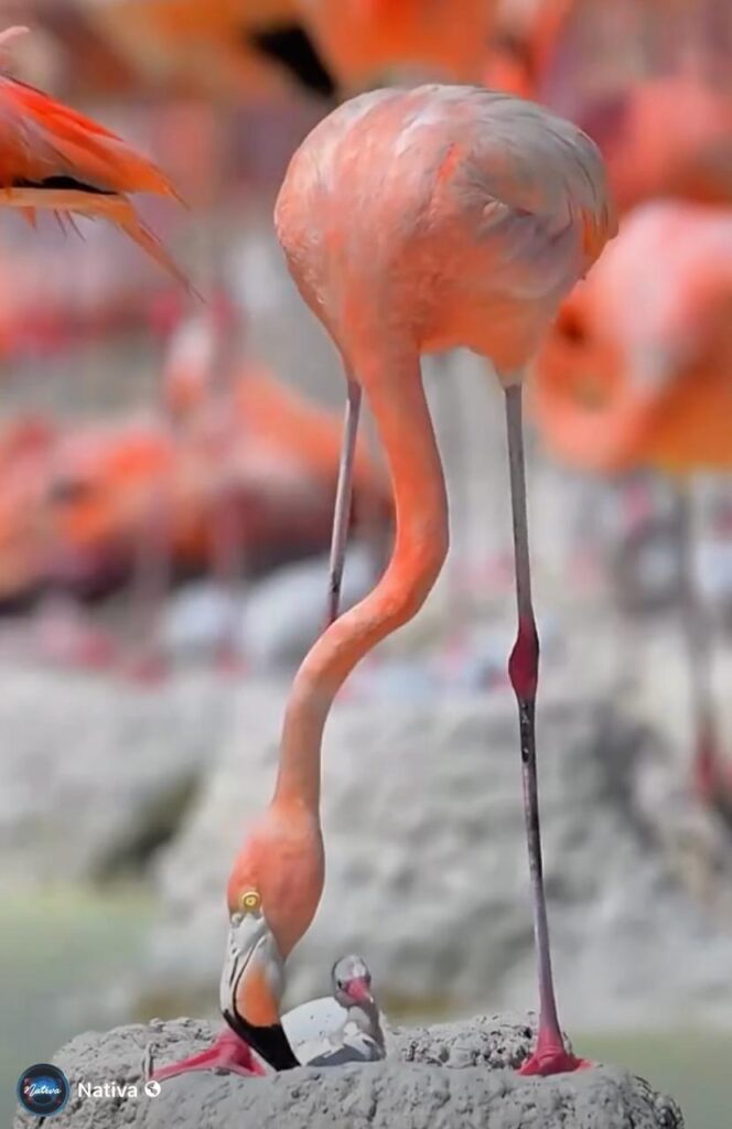 Captan nacimiento de flamenco rosa en Yucatán (Captura de pantalla video de Nativa)