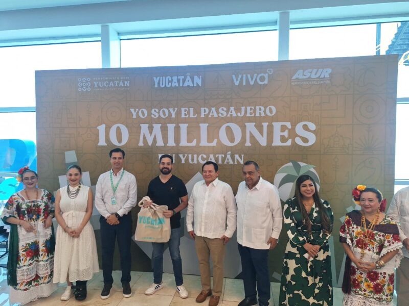 Anuncian vuelo directo Mérida–Los Ángeles y celebran pasajero 10 millones