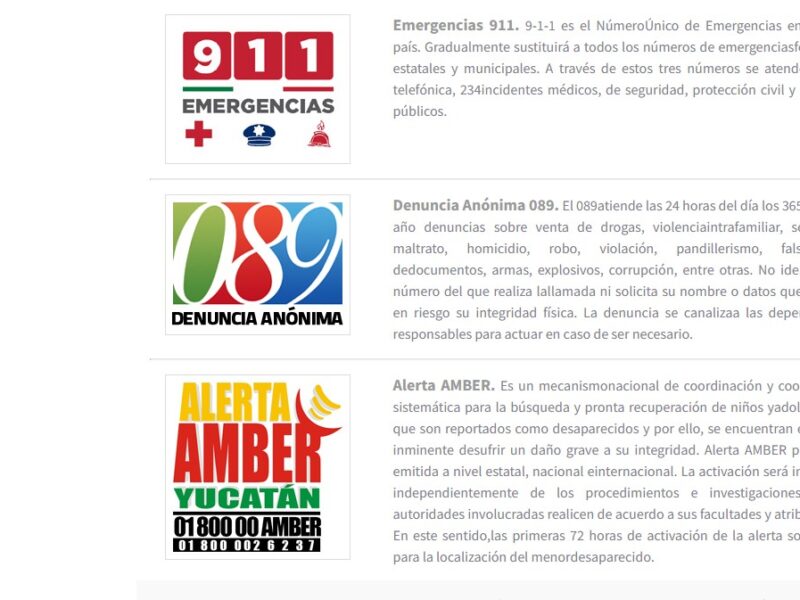 Números de emergencia que debes tener a la mano en fiestas decembrinas en Yucatán