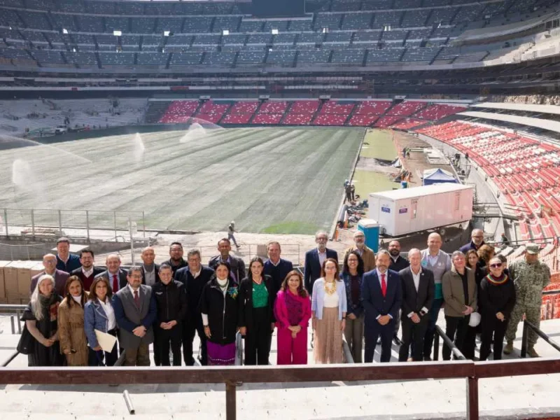Clara Brugada revisa obras del Estadio Azteca de cara al Mundial 2026