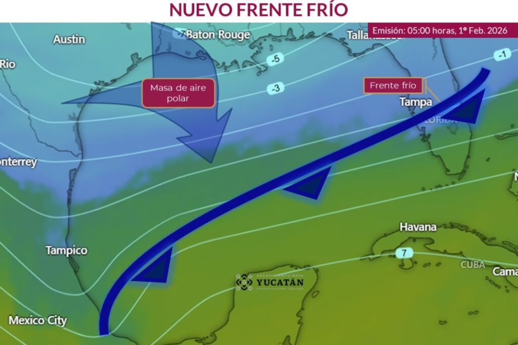 Nuevo Frente Frío ingresará a Yucatán el 5 de febrero: Procivy