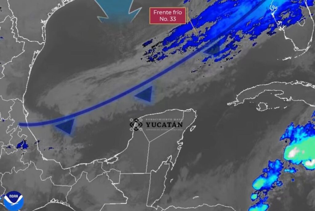 Frente Frío 33: lluvias y descenso de temperaturas en Yucatán