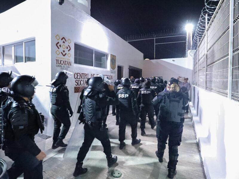 Operativo preventivo en el penal de Ebtún moviliza a 494 elementos