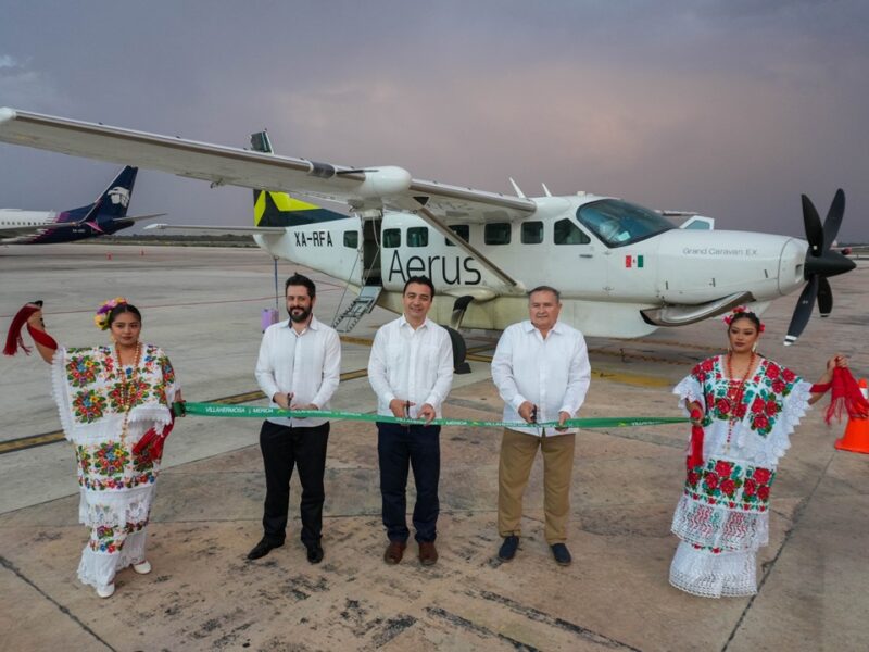 Reactivan la ruta aérea entre Villahermosa y Mérida