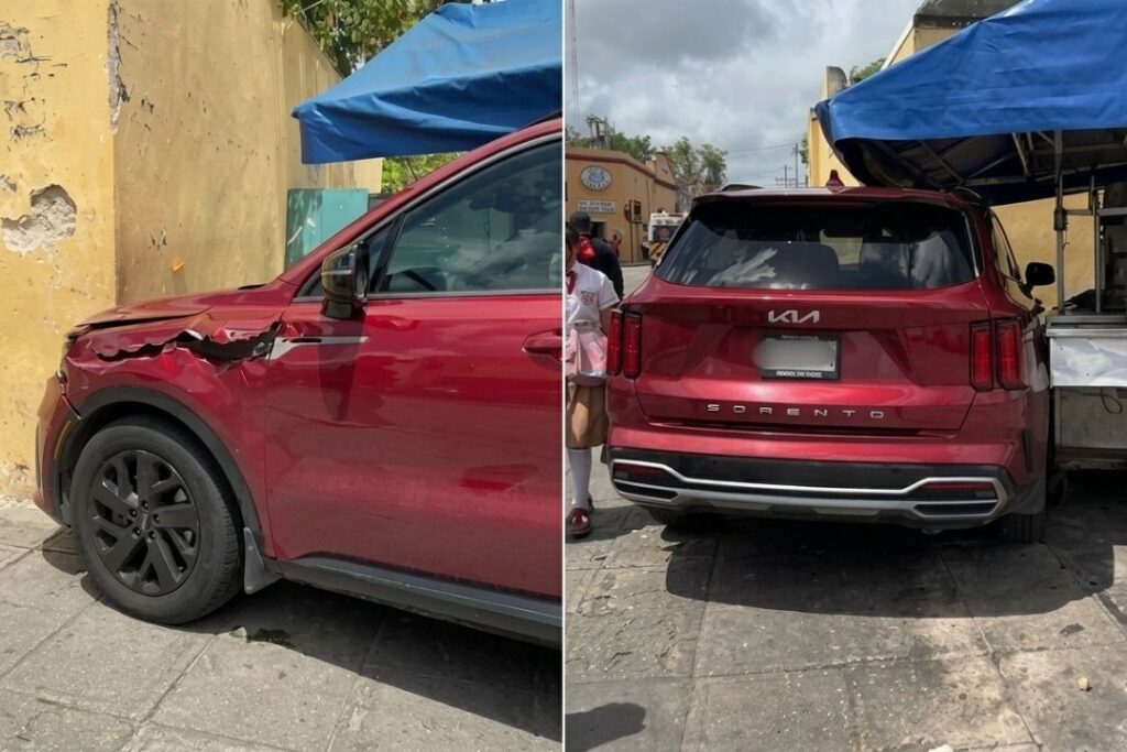 Conductor pierde el control y embiste a comensales en el centro de Mérida