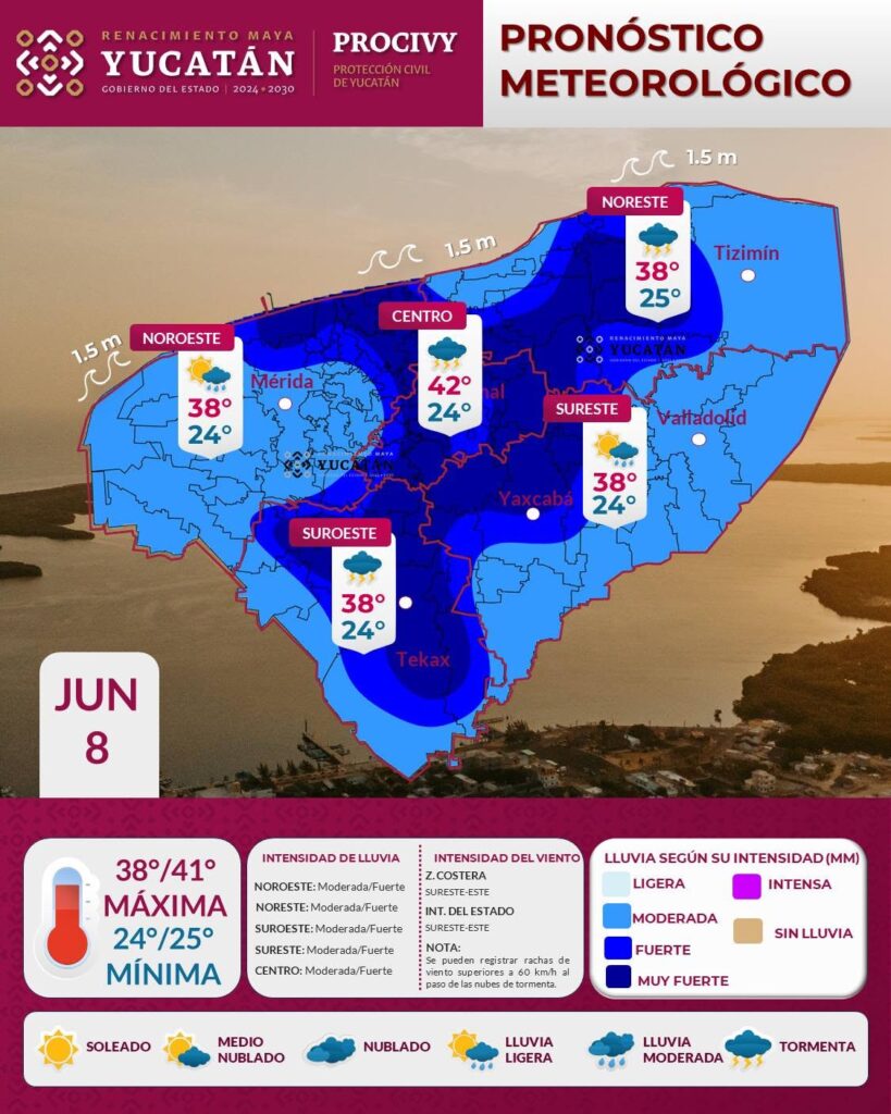 Pronóstico Yucatán: posibilidad de lluvias aisladas