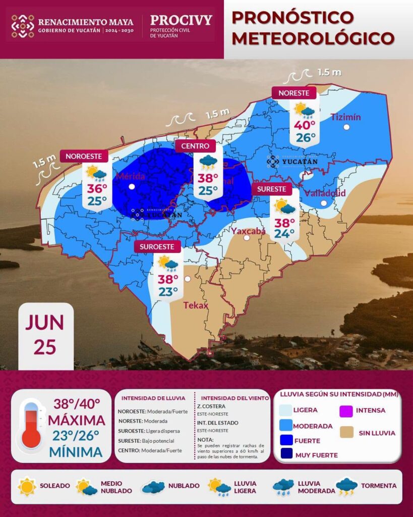 Pronóstico Yucatán: calor y lluvias en varios municipios