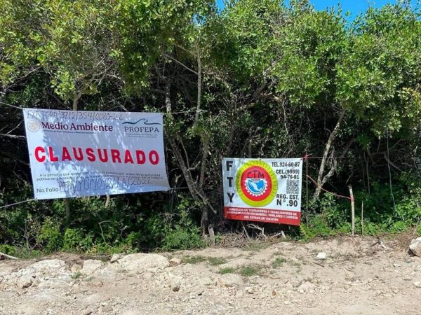 Aparecen mantas de clausura en el proyecto Las Dunas de Chuburná Puerto