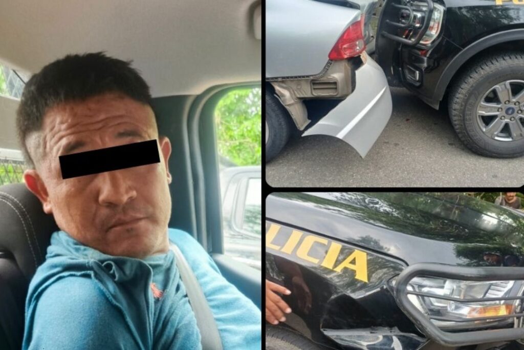 Conductor ebrio choca patrullas y termina detenido con droga en El Roble